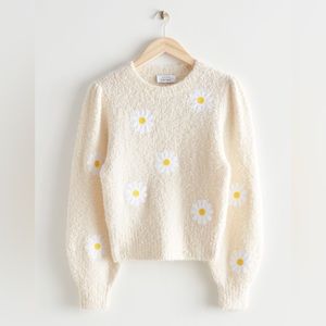 & Other Stories Daisy Embroidery Knit Sweater NWOT